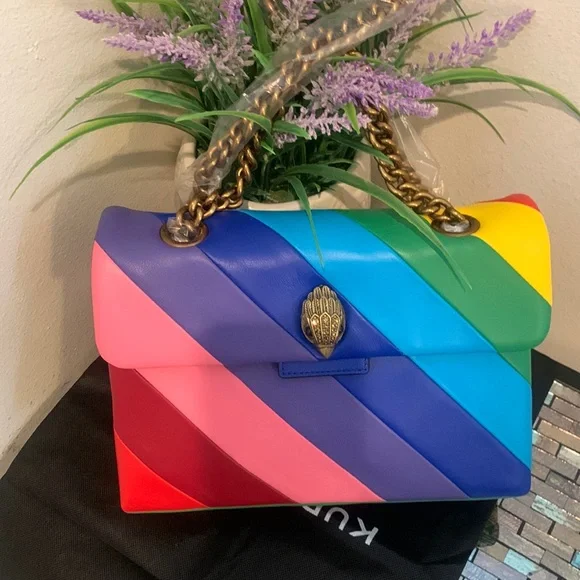 Kurt Geiger Rainbow Shop Kensington Leather Crossbody Bag - Picture 2 of 16